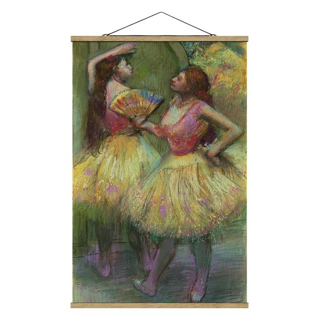 Fabric print with poster hangers - Edgar Degas - Two Dancers Before Going On Stage