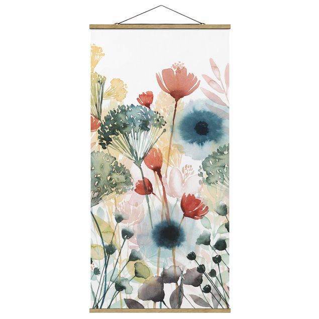 Fabric print with poster hangers - Wild Flowers In Summer I