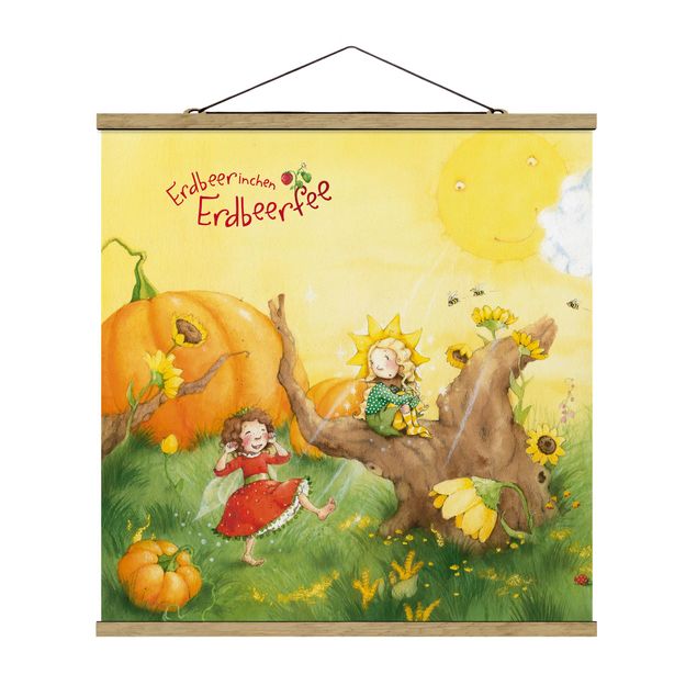 Fabric print with poster hangers - Little Strawberry Strawberry Fairy - A Sunny Day