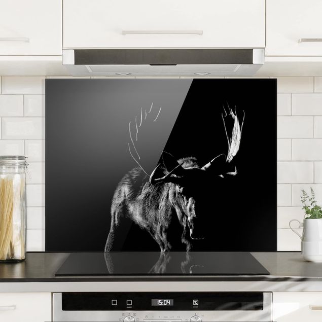 Glass splashback kitchen animals Bull In The Dark