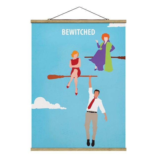 Fabric print with poster hangers - Film Poster Bewitched