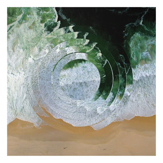 Glass splashback kitchen abstract Geometry Meets Beach