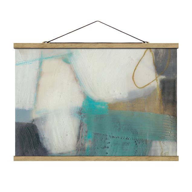Fabric print with poster hangers - Fangs With Turquoise II