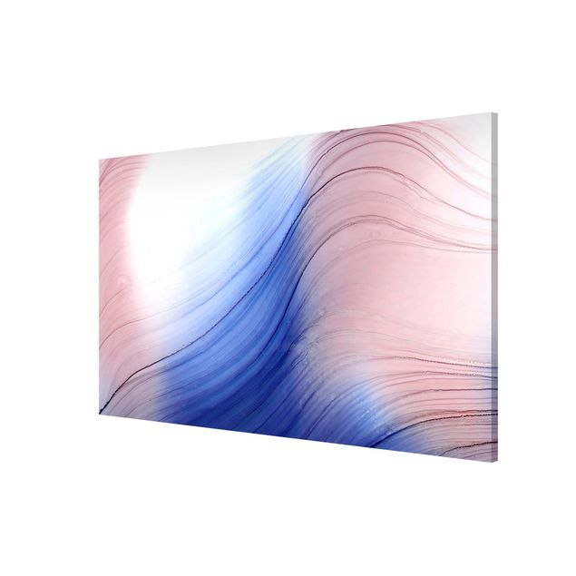 Magnetic memo board - Mottled Colours Blue With Light Pink