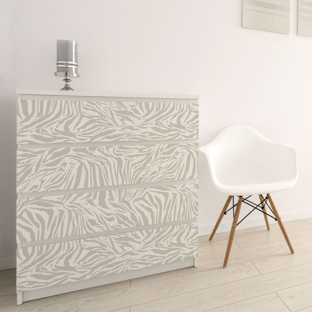 Adhesive film for furniture - Zebra Design Light Grey Stripe Pattern