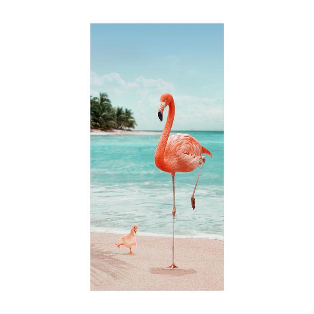 Jungle rugs Beach With Flamingo