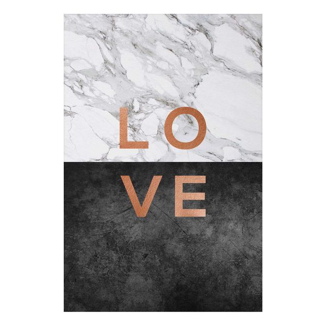 Print on aluminium - Love Copper And Marble