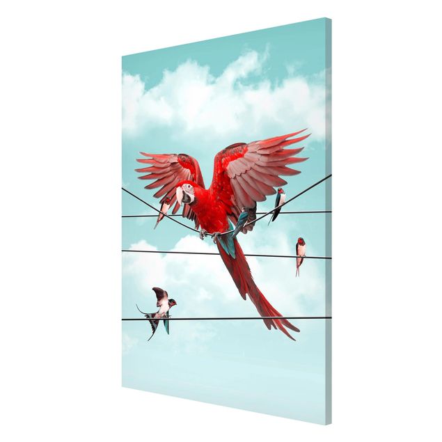 Magnetic memo board - Sky With Birds