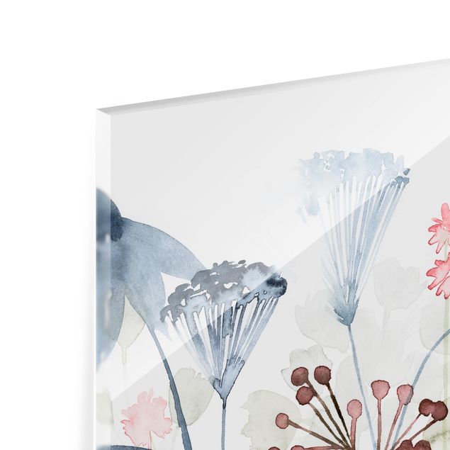 Glass Splashback - Wildflower Watercolor I - Square 1:1
