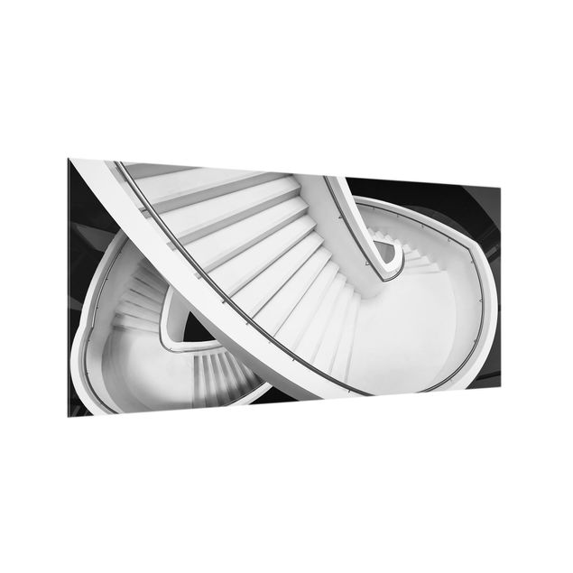 Splashback - Black And White Architecture Of Stairs - Landscape format 2:1