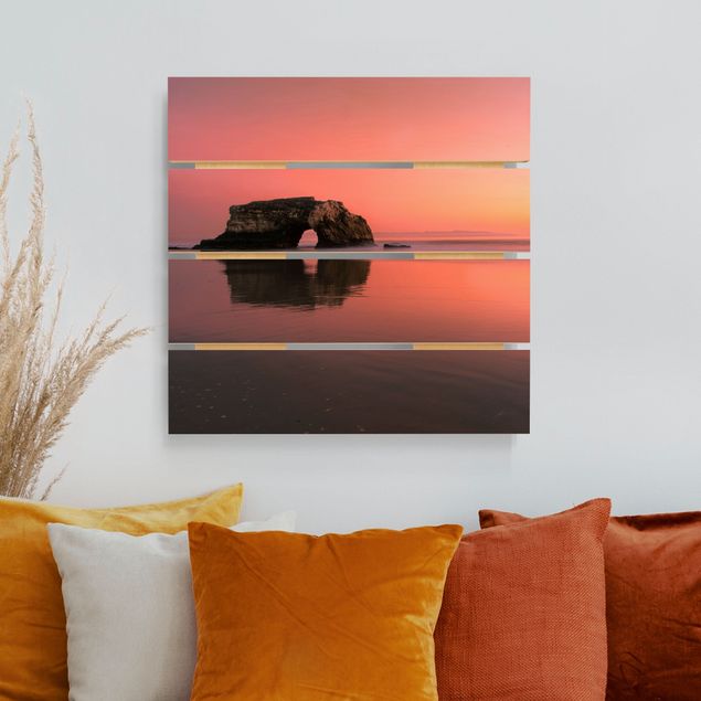 Print on wood - Natural Bridge In The Sunset