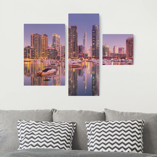 Print on canvas 3 parts - Dubai Skyline And Marina