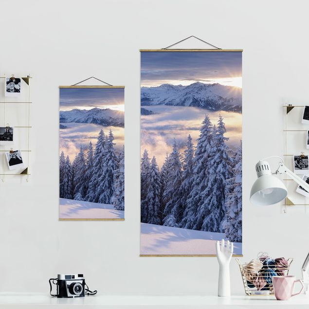 Fabric print with poster hangers - View Of The Hohe Tauern From Kreuzkogel Austria