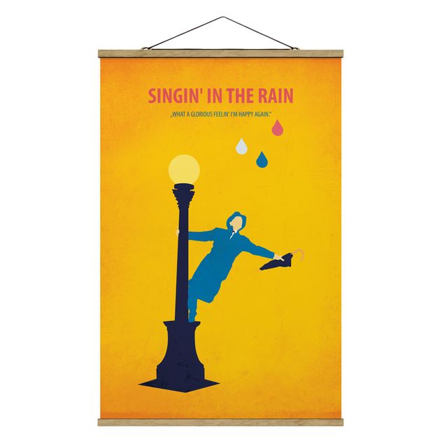 Fabric print with poster hangers - Film Poster Singing In The Rain