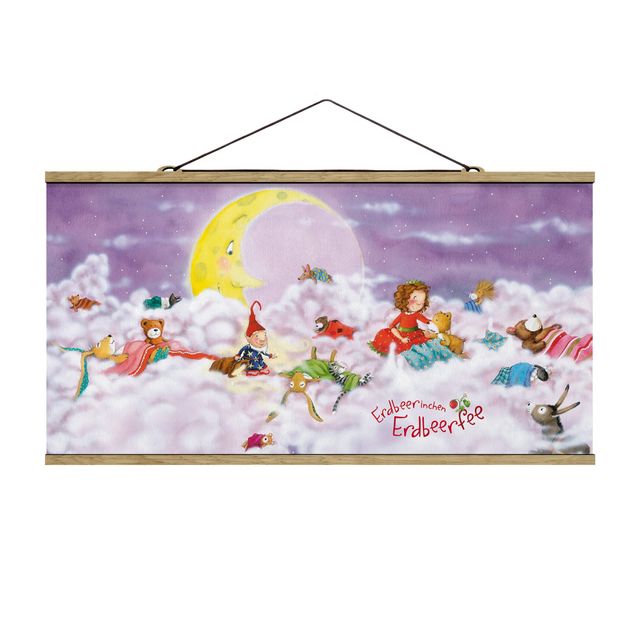 Fabric print with poster hangers - Little Strawberry Strawberry Fairy - Above The Clouds