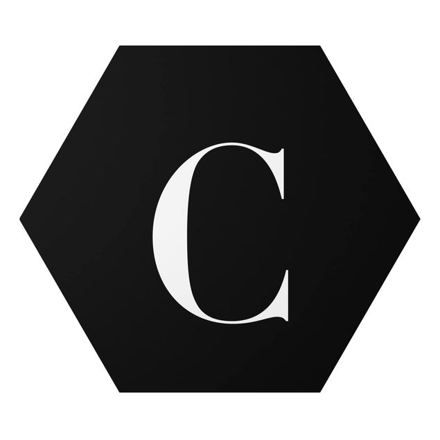 Alu-Dibond hexagon - Letter Serif Black C