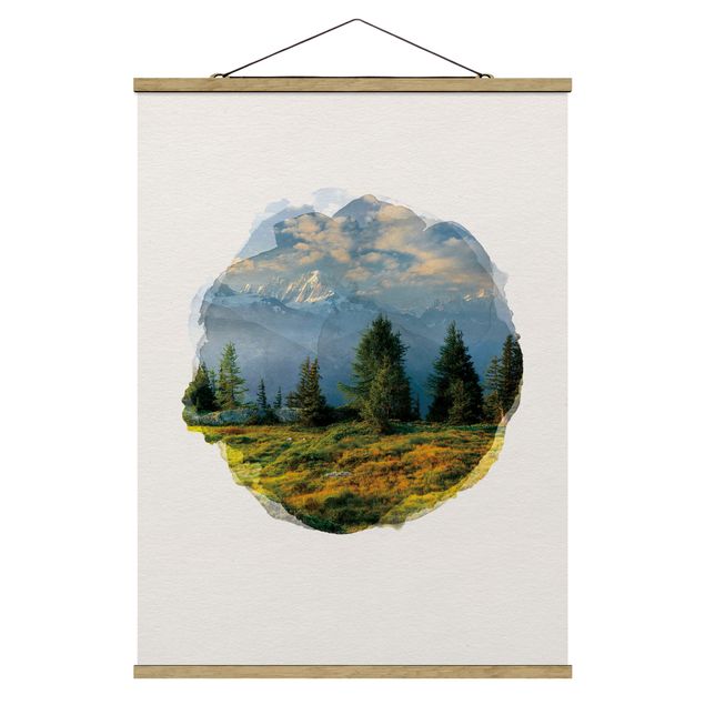 Fabric print with poster hangers - WaterColours - Emosson Wallis Switzerland