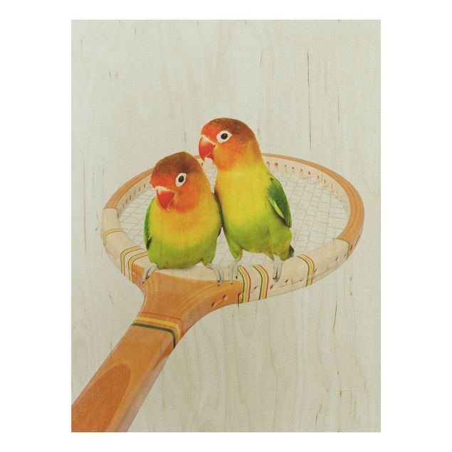 Print on wood - Tennis With Birds