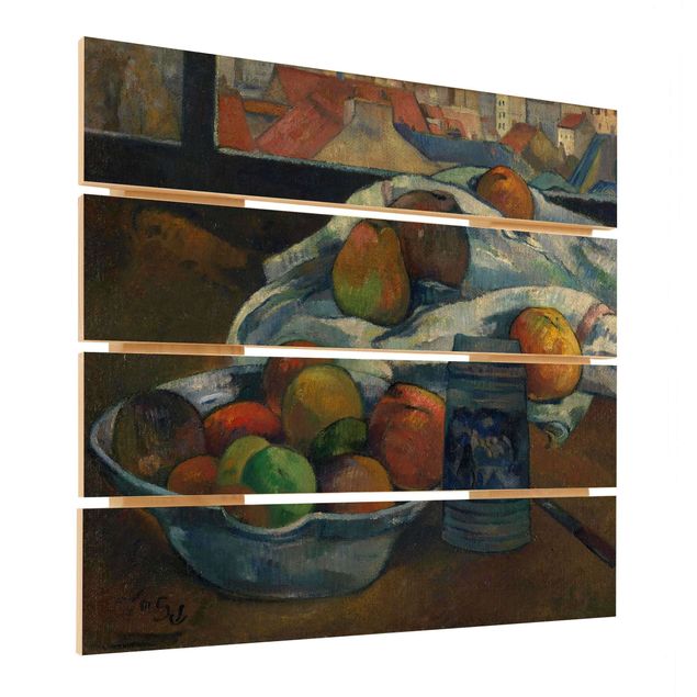 Print on wood - Paul Gauguin - Fruit Bowl and Pitcher in front of a Window