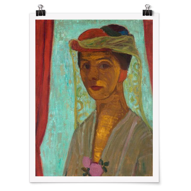 Poster art print - Paula Modersohn-Becker - Self-Portrait with a Hat and Veil