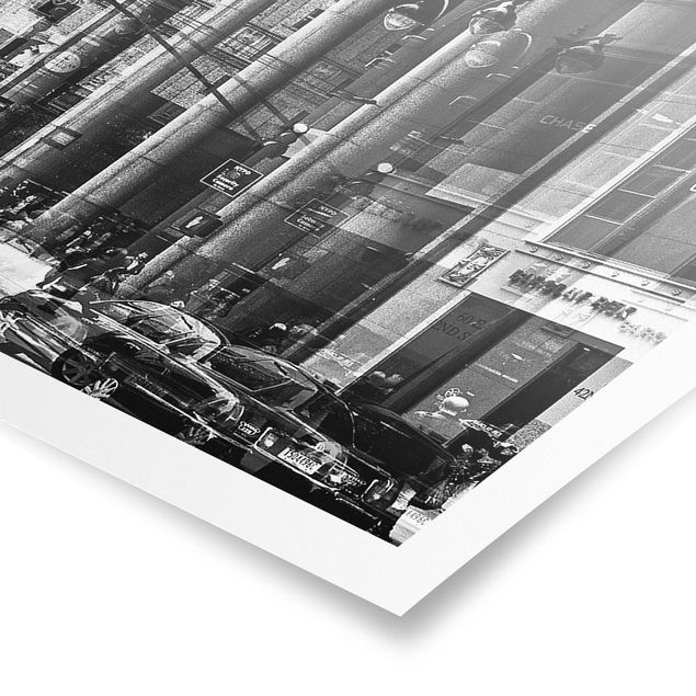 Panoramic poster architecture & skyline - NYC Urban Black And White
