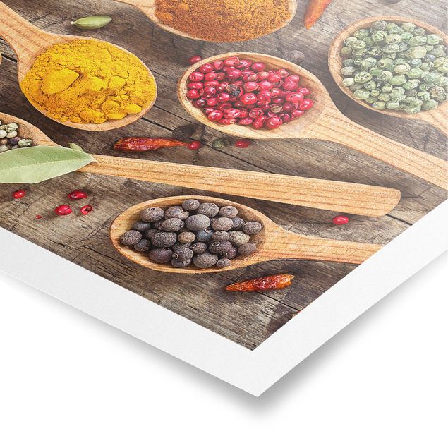 Poster - Spices On Wooden Spoon