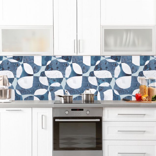 Kitchen wall cladding - Living Stones Pattern In Blue