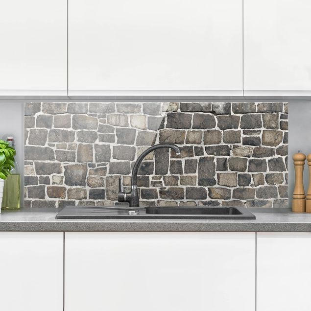 Glass splashback patterns Quarry Stone Wallpaper Natural Stone Wall