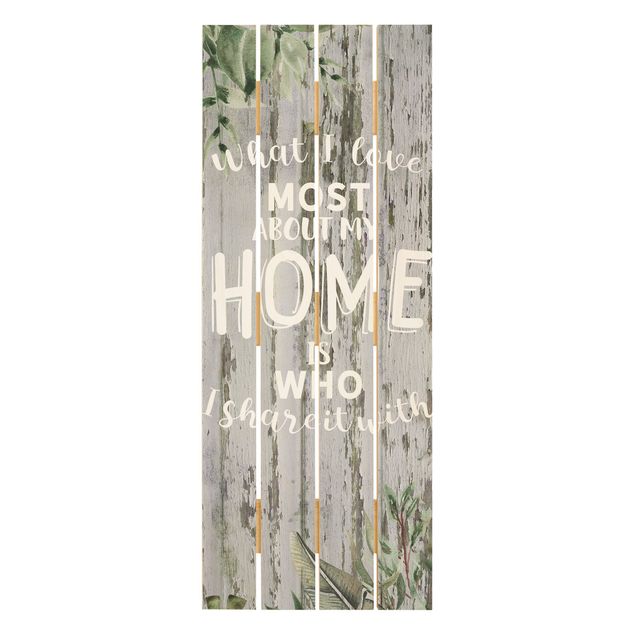 Print on wood - Shabby Tropical - Home Is