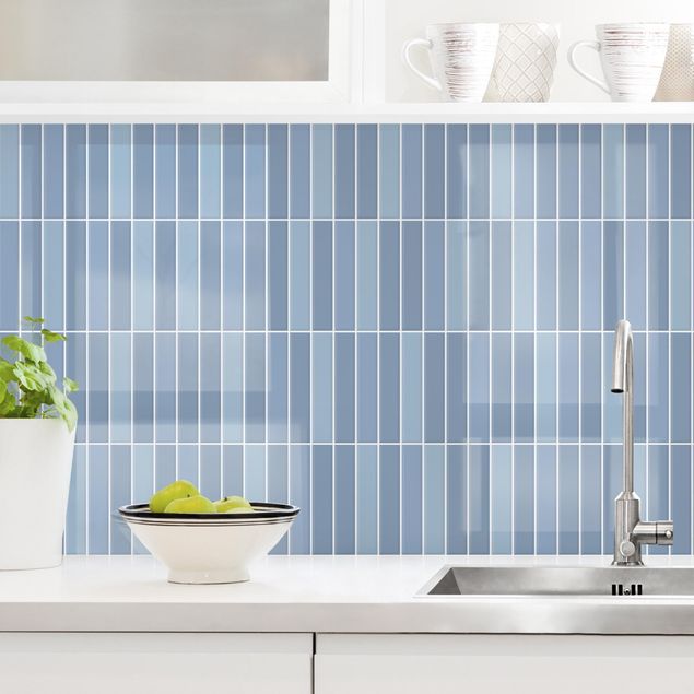 Kitchen splashback plain Subway Tiles - Light Blue