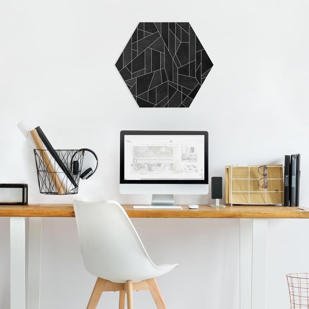 Forex hexagon - Black And White Geometric Watercolour