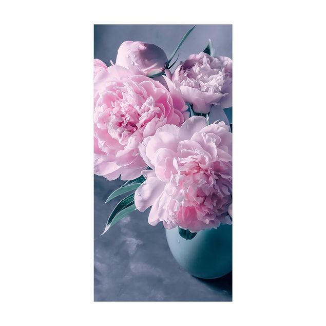 floral area rugs Vase With Light Pink Peony Shabby