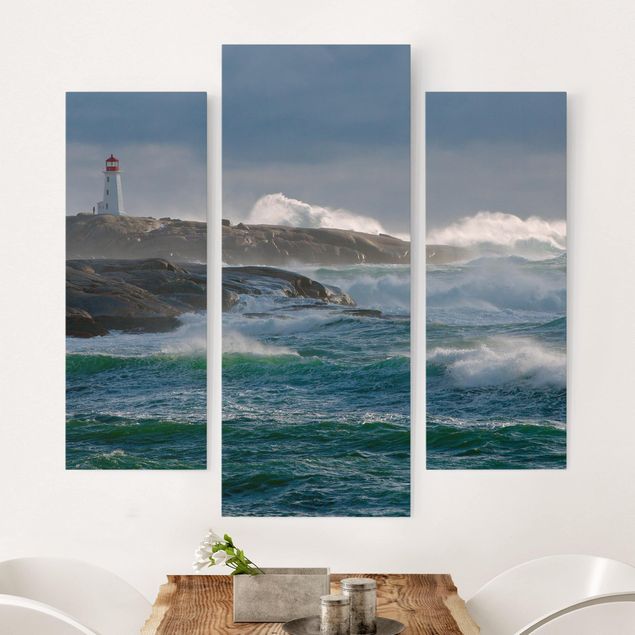 Print on canvas 3 parts - In The Protection Of The Lighthouse