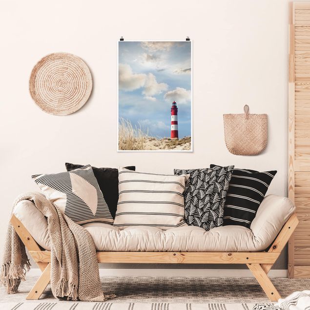 Poster beach - Lighthouse Between Dunes