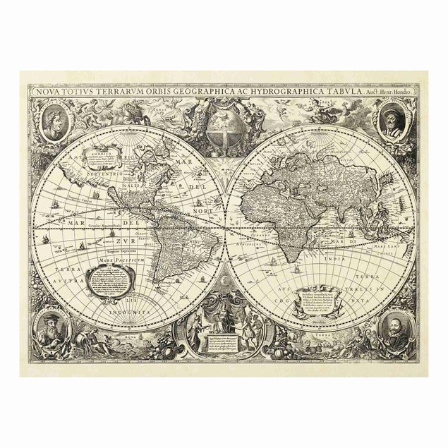 Print on forex - Vintage World Map Antique Illustration