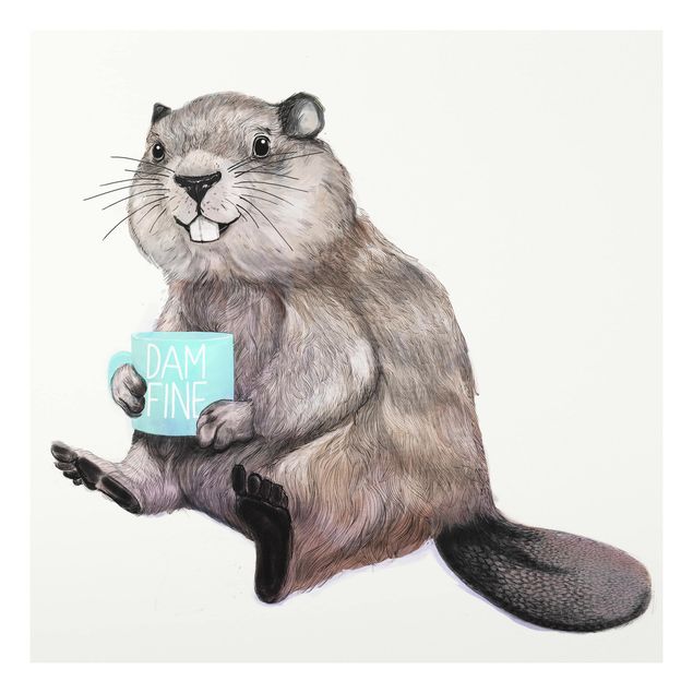 Print on forex - Illustration Beaver Wit Coffee Mug
