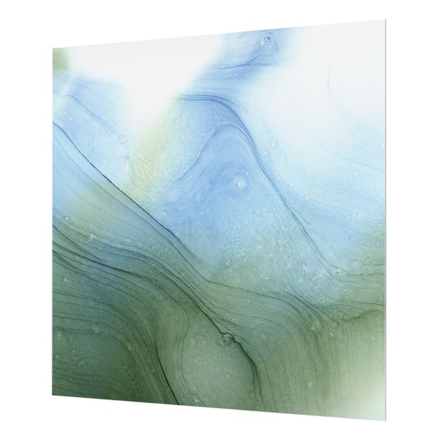 Splashback - Mottled Moss Green With Blue - Square 1:1