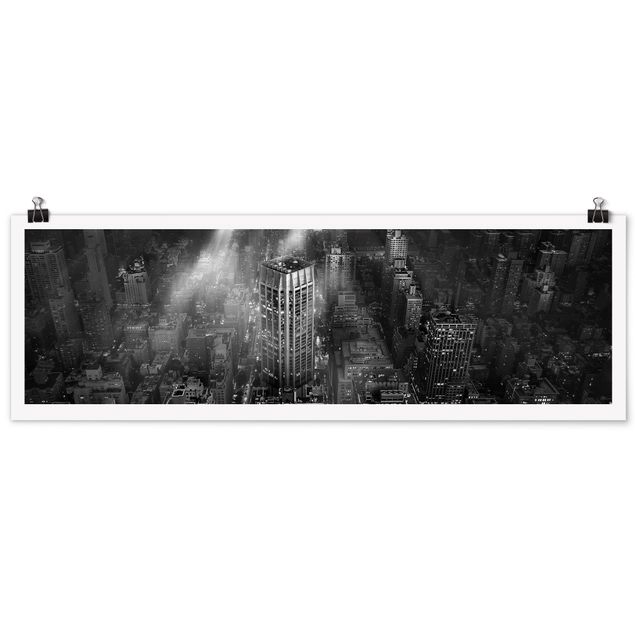 Panoramic poster architecture & skyline - Sunlight Over New York City