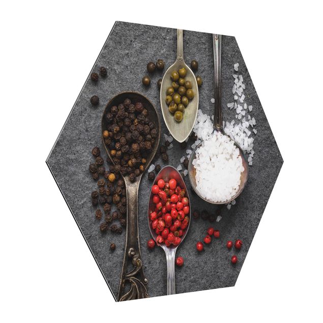 Alu-Dibond hexagon - Spices On Vintage Spoons