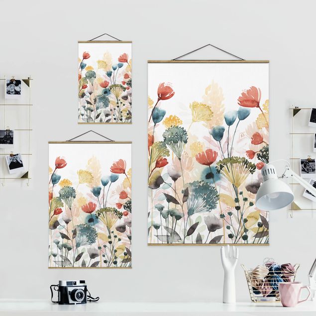 Fabric print with poster hangers - Wildflowers In Summer II