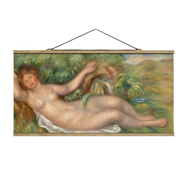 Fabric print with poster hangers - Auguste Renoir - Nude Lying, The Source