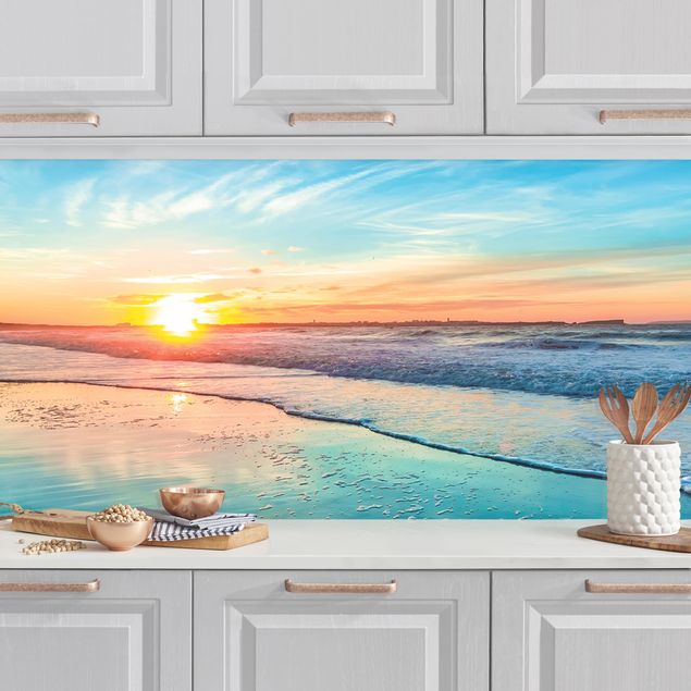 Kitchen wall cladding - Romantic Sunset By The Sea