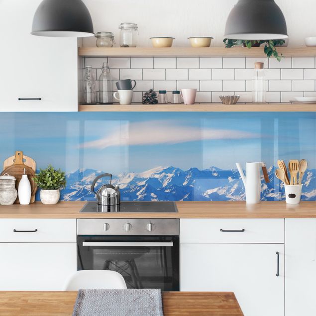 Kitchen wall cladding - Snowy Mountain Landscape