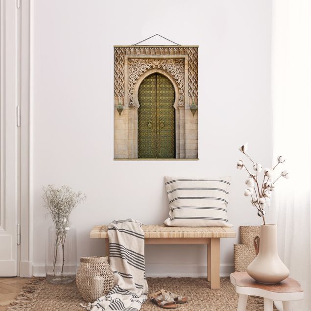 Fabric print with poster hangers - Oriental Gate
