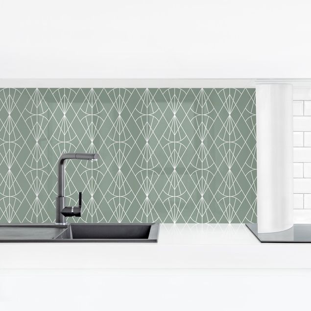 Kitchen splashbacks Art Deco Diamond Pattern In Front Of Green XXL