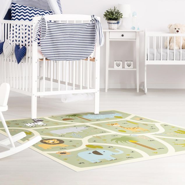 playroom rugs Playoom Mat Safari - So Many Different Animals