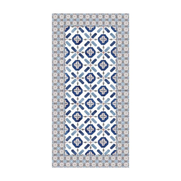 contemporary rugs Moroccan Tiles Flower Window With Tile Frame