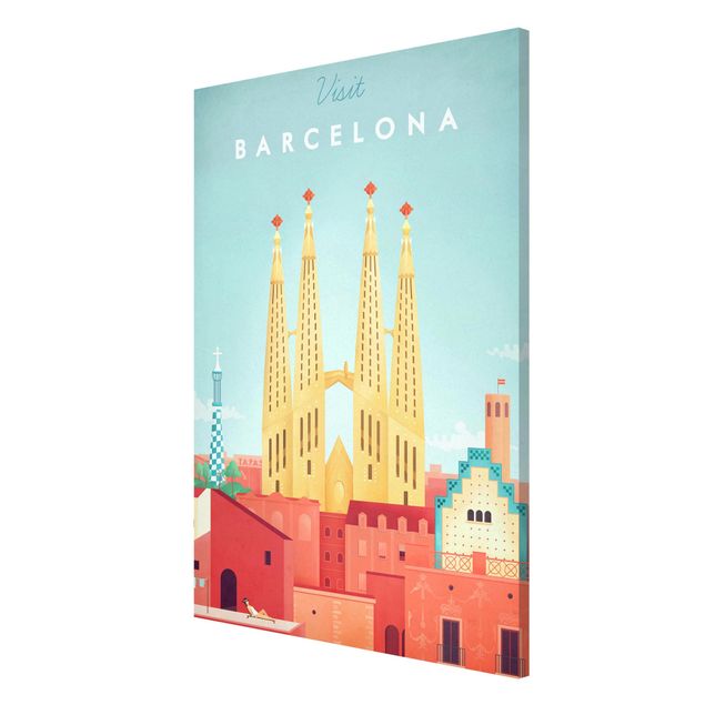 Magnetic memo board - Travel Poster - Barcelona