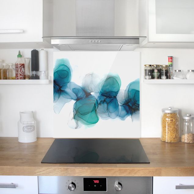 Splashback - Wild Flowers In Blue And Gold - Square 1:1