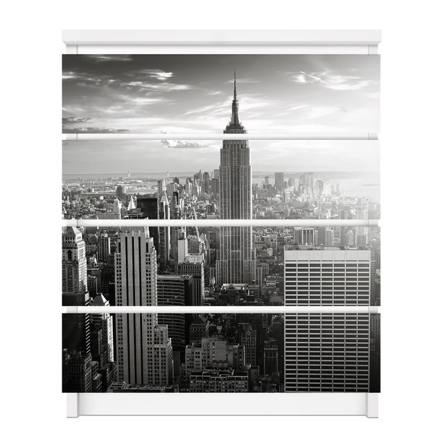 Adhesive film for furniture IKEA - Malm chest of 4x drawers - Manhattan Skyline